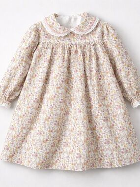 James and Lottie Floral Long Sleeve Baby Dress - Pink & Yellow size 2T